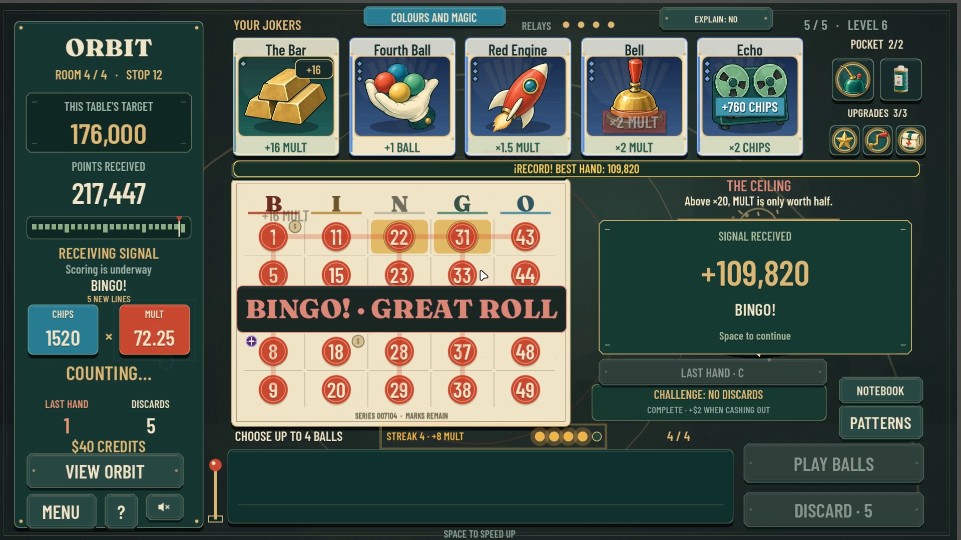 ORBIT: Bingo Roguelite screenshot 1